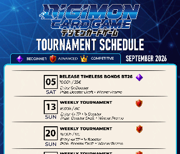 Hobby Games Digimon Card Game Тournaments September 2026