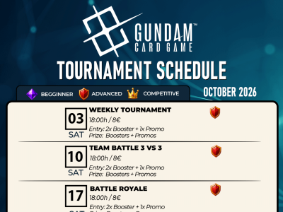 Hobby Games Gundam Card Game Tournaments October 2026