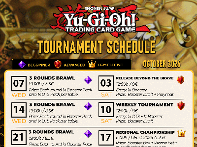 Hobby Games Yu-Gi-Oh! TCG Tournaments October 2026