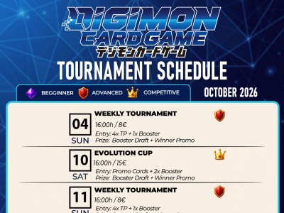Hobby Games Digimon Card Game Тournaments October 2026
