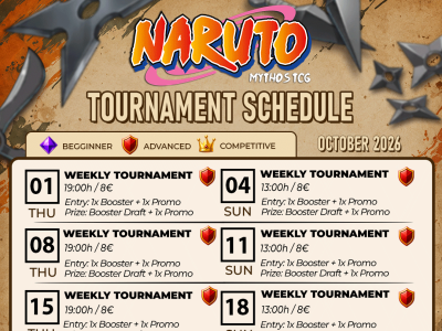 Hobby Games Naruto Mythos TCG Тournaments October 2026