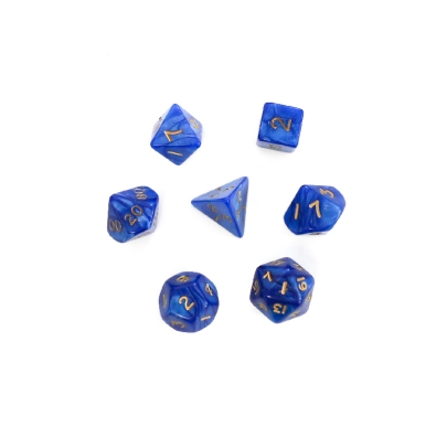 Dice set 7pcs - Pearl - Blue