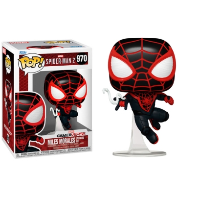 Spider-Man 2 POP! Games Figurină Vinil Miles Morales (Costum Îmbunătățit) #970 Bobble-Head