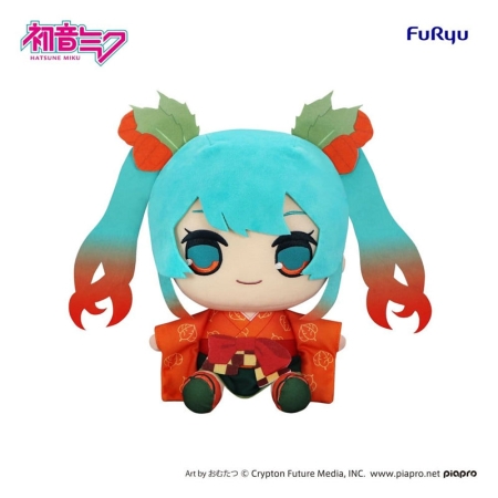 PRE-ORDER: Figurină de pluș mare Hatsune Miku Kyurumaru – Flower Fairy: Winter Cherry Ver. (29 cm)