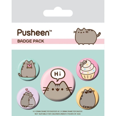 Pusheen Pin Badges 5-Pack Pusheen Says Hi