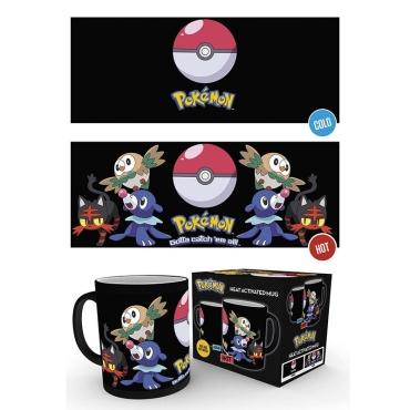 Pokemon Heat Change Mug - Litten, Popplio & Rowlet