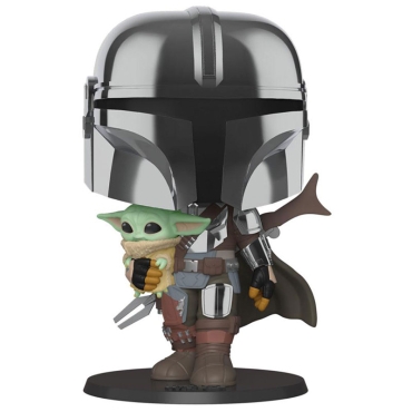 Star Wars The Mandalorian Super Sized POP! Vinyl Figure The Mandalorian With The Child 25 cm