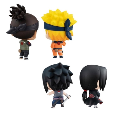 HOBBY COMBO: Naruto Chimimega Buddy Series Figure 2-Pack Sasuke Uchiha & Itachi Set +  2-Pack Umino Iruka & Uzumaki Naruto Set