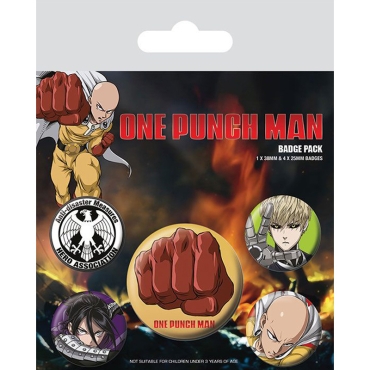 One Punch Man Pin Badges 5-Pack Destructive