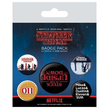 Stranger Things  Stuck in the Upside Down Pin Badges 5-Pack