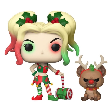 PRE-ORDER: DC Comics POP! & Buddy Vinyl Figure - DC Holiday: Harley Quinn with Helper 9 cm