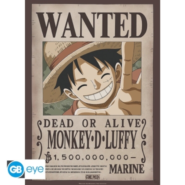 ONE PIECE - Poster «Wanted Luffy» (52x38) - Damaged