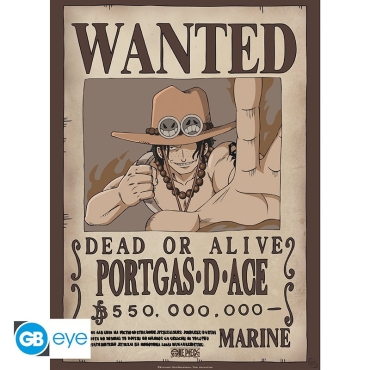 ONE PIECE - Poster «Wanted Ace» (52x38) - Damaged