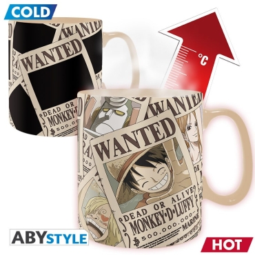 ONE PIECE - Mug Heat Change - 460 ml - Wanted - box
