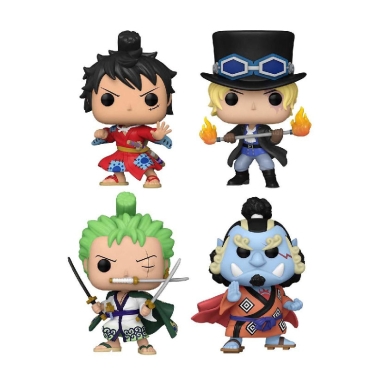 Funko Pop! Vinyl Figure One Piece S6 - Luffytaro, Sabo, Zoro & Jinbei  (Glows in the Dark) (Gamestop Exclusive)