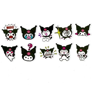 Sanrio Hello Kitty Комплект Стикери - Kuromi 10 бр.
