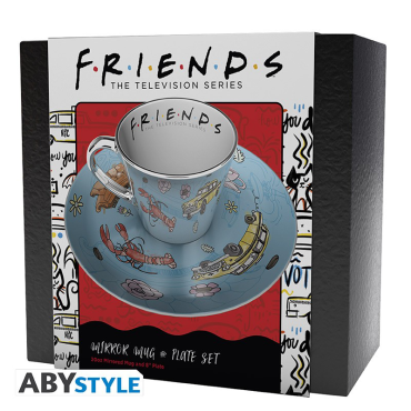 Friends - Set Mirror  Mug + Plate - Pattern
