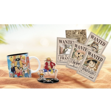 One Piece - Pck Mug320ml + Pin + Acryl® + Postcards "Luffy"