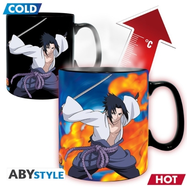 Naruto Shippuden - Mug Heat Change + Coaster - 460 ml -  Sasuke Uchiha