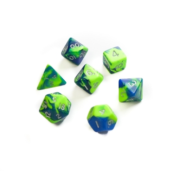 Dice set 7pcs - Toxic - Green/Blue