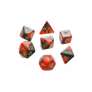 Dice set 7pcs - Oblivion - Red