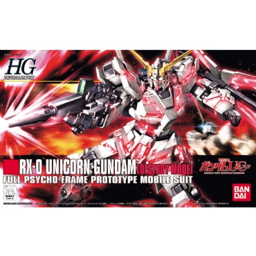 (HGUC) Gundam Model Kit - 100 RX-0 Unicorn Gundam Destroy Mode 1/144 