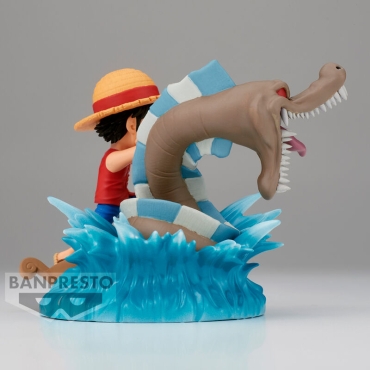 One Piece Log Stories PVC Statue Monkey D. Luffy vs Local Sea Monster 7 cm