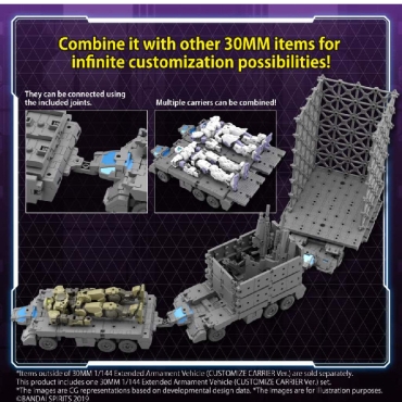 Gundam Model Kit 30MM -  Extended  Armament Vehicle (CUSTOMIZE  CARRIER Ver.) 1/144