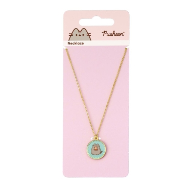 Pusheen Pendant & Necklace Blue Pizza