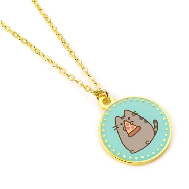 Pusheen Pendant & Necklace Blue Pizza