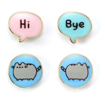 Pusheen Stud Earrings 2-pack "Hi , Bye"