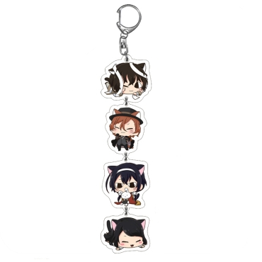 Bungo Stray Dogs Acrylic Keychain - Chibi Neko Dazai, Chuya, Izumi & Naomi