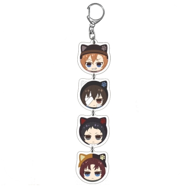 Bungo Stray Dogs Acrylic Keychain - Chibi Serious Neko Chuya, Dazai, Ryunosuke & Oda