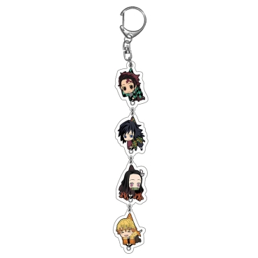 Demon Slayer: Kimetsu No Yaiba Acrylic Keychain - Chibi Tanjiro, Giyu, Nezuko & Zenitsu