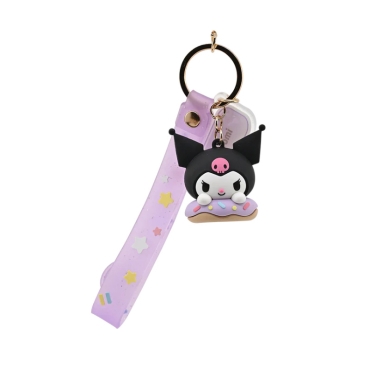 Sanrio Donuts Series Keychain with Hand Strap Hello Kitty and Friends - Kuromi