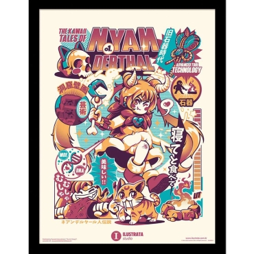 Ilustrata Collector Print Framed - Nyanderthal