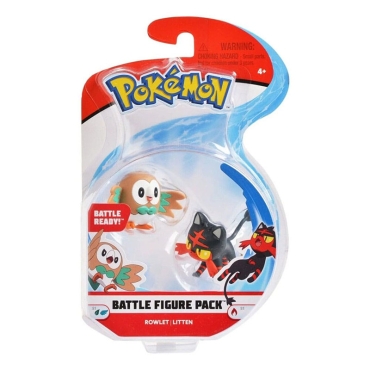 Pokémon Battle Figure Set Figure 2-Pack Rowlet, Litten