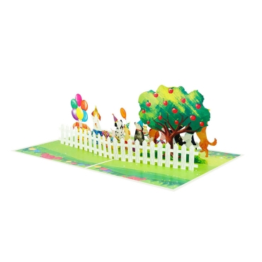Kiriori POP 3D Happy Birthday Card - Party Dogs