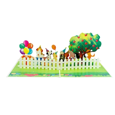 Kiriori POP 3D Happy Birthday Card - Party Dogs