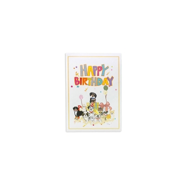 Kiriori POP 3D Greeting Card - Happy Birthday with dogs