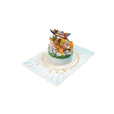 Kiriori POP 3D Greeting Card - Birthday Cake with animals