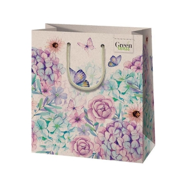 Ecological Grass Gift Bag - Flowers 20 x 23 M