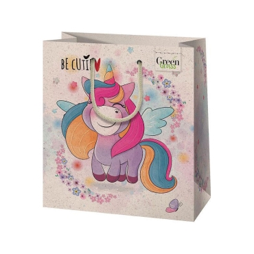 Ecological Grass Gift Bag - Unicorn 20 x 23 M