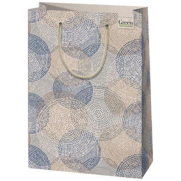 Ecological Grass Gift Bag - Blue Circles 32 x 44cm Jumbo