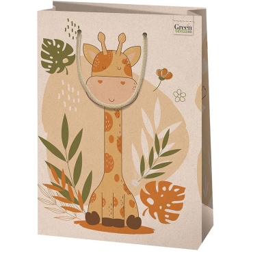 Ecological Grass Gift Bag - Giraffe 32 x 44cm Jumbo