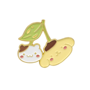 Cherry Sanrio Pin Badge - Pompompurin