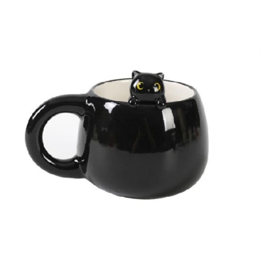 Themed Ceramic Mug Charm - Black Cat