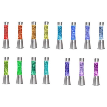 iTotal Lava Lamp - Glitter RGB with Silver Base