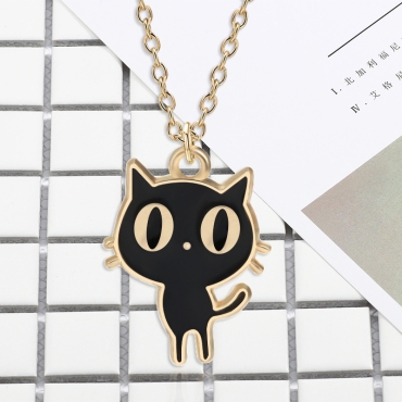 Necklace - Cute Black Cat
