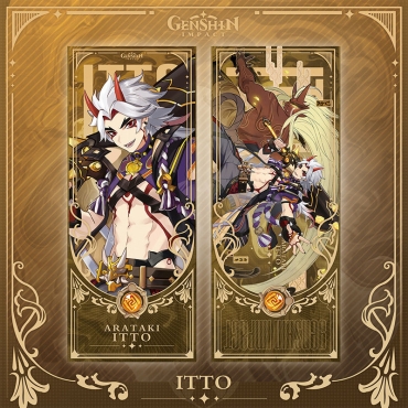 Genshin Impact Lazer Glitter Two-Sided Book Divider - Arataki Itto